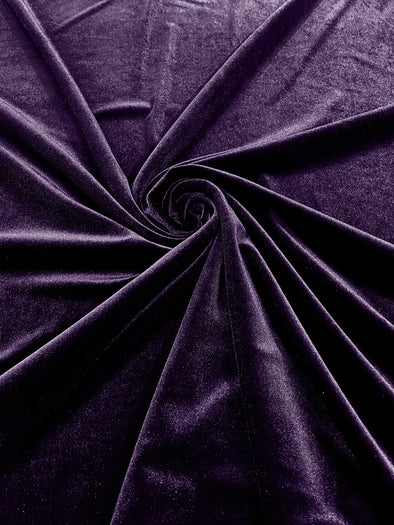 Amethyst 60" Wide 90% Polyester 10 percent Spandex Stretch Velvet Fabric for Sewing Apparel Costumes Craft, Sold By The Yard.