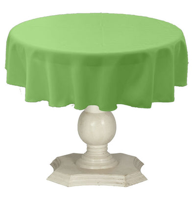 Apple Green Round Tablecloth Solid Dull Bridal Satin Overlay for Small Coffee Table Seamless