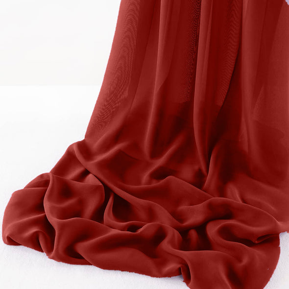 Apple Red Chelsea Wool Dobby Chiffon Fabric/58" Wide Sheer Fabric/Solid Color Draping Fabric for Wedding Party Easter Backdrop