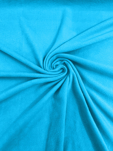 Aqua Blue Solid Polar Fleece Fabric Sold by the yard 60"Wide|Antipilling 245GSM |Medium Soft Weight| Blanket Supply,DIY, Decor,Baby Blanket