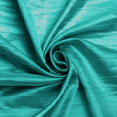 Aqua Green Crushed Taffeta Fabric - 54" Width - Creased Clothing Decorations Crafts - Sold By The Yard