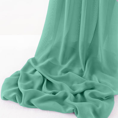 Aqua Green Pack of 10 10ft Wool Dobby Chiffon Table Runner 29x120 Inches Runner for Wedding, Decorations for Birthday Parties, Banquets, Engagements, Sheer