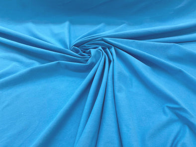 Aqua 58/60" Wide Cotton Jersey Spandex Knit Blend 95% Cotton 5 percent Spandex/Stretch Fabric/Costume