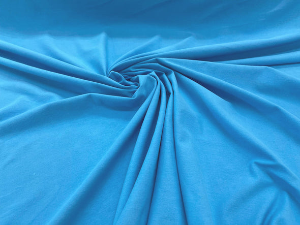Aqua 58/60" Wide Cotton Jersey Spandex Knit Blend 95% Cotton 5 percent Spandex/Stretch Fabric/Costume