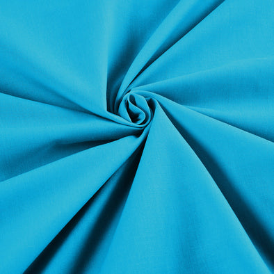 Aqua Wide 65% Polyester 35 Percent Solid Poly Cotton Fabric for Crafts Costumes Decorations-Sold by the Yard