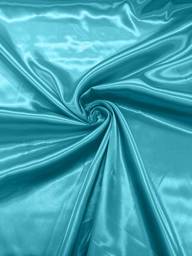 Aqua Shiny Charmeuse Satin Fabric for Wedding Dress/Crafts Costumes/58” Wide /Silky Satin