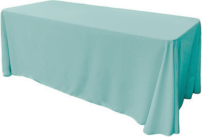 Aqua Rectangular Polyester Poplin Tablecloth Floor Length / Party supply