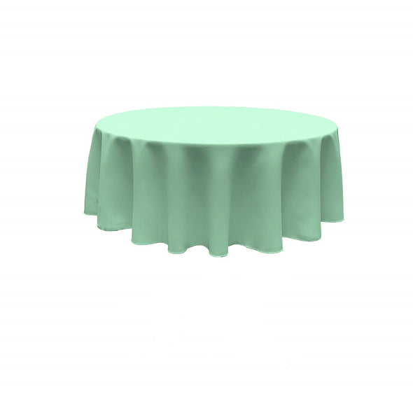 Aqua Round Polyester Poplin Tablecloth Seamless