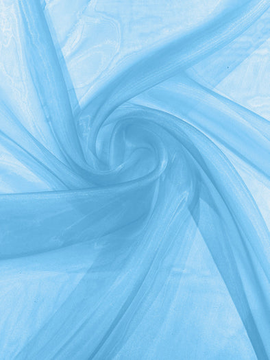 Aqua 58/60"Wide 100% Polyester Soft Light Weight, Sheer Crystal Organza Fabric Sold By The Yard