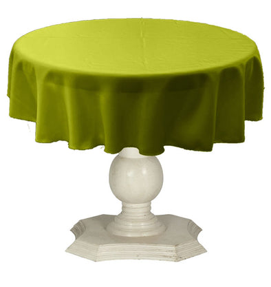 Avocado Green Round Tablecloth Solid Dull Bridal Satin Overlay for Small Coffee Table Seamless