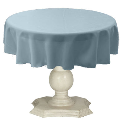 Baby Blue Green Round Tablecloth Solid Dull Bridal Satin Overlay for Small Coffee Table Seamless