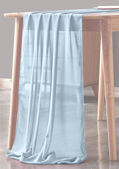 Baby Blue Sheer Table Runner for Wedding, Decorations for Birthday Parties, Banquets, Engagements