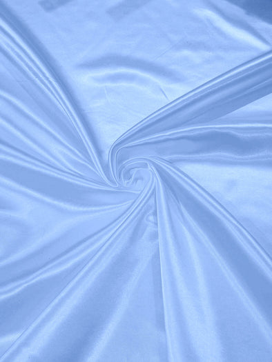 Baby Blue Heavy Shiny Bridal Satin Fabric for Wedding Dress, 60" inches wide sold by The Yard. Modern Color
