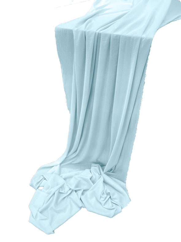 Baby Blue Cotton Gauze Sheer Table Runner for Wedding, Decorations for Birthday Parties, Banquets, Engagements.