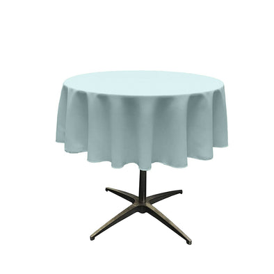 Baby Blue Solid Round Polyester Poplin Tablecloth Seamless