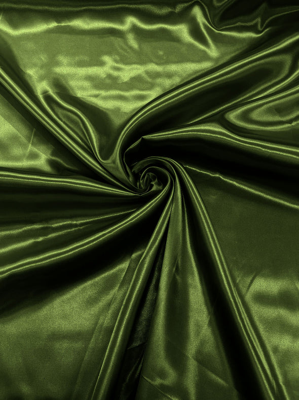 Bamboo Green Shiny Charmeuse Satin Fabric for Wedding Dress/Crafts Costumes/58” Wide /Silky Satin