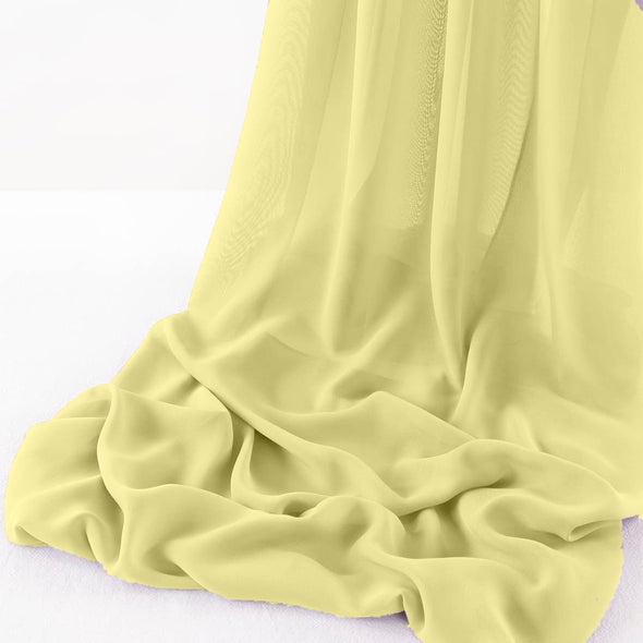 Banana Yellow Wool Dobby Chiffon Sheer Table Runner for Wedding, Decorations for Birthday Parties, Banquets, Engagements.