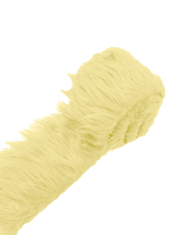 Banana Yellow Long Pile Soft Faux Fur Fabric STRIP for Fur suit, Cosplay Costume, Photo Prop, Trim, Throw Pillow, Crafts.