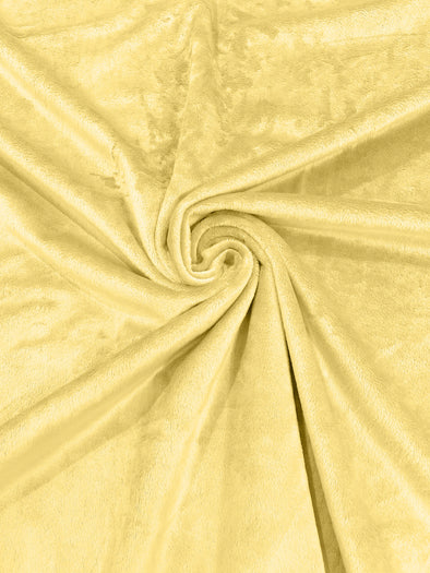 Banana Minky Solid Silky Plush Faux Fur Fabric - Sold by the yard