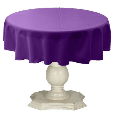 Barney Round Tablecloth Solid Dull Bridal Satin Overlay for Small Coffee Table Seamless