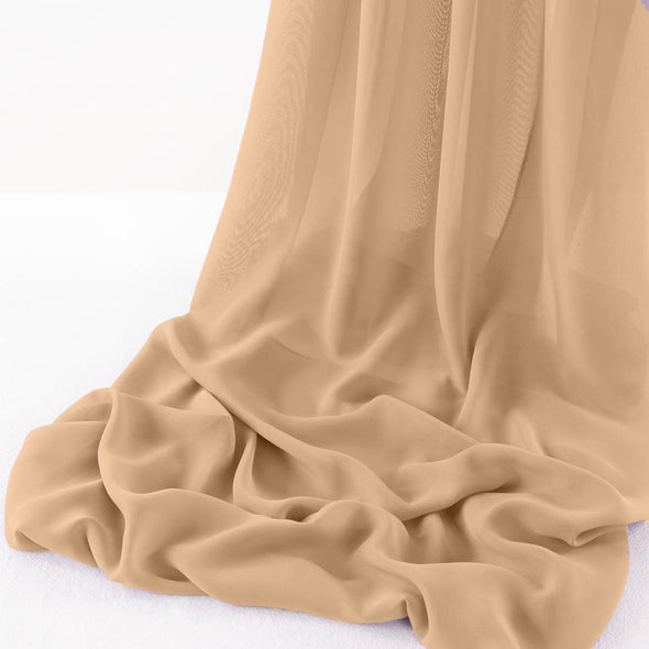 Beige Wool Dobby Chiffon Sheer Table Runner for Wedding, Decorations for Birthday Parties, Banquets, Engagements.