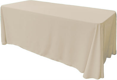 Beige Rectangular Polyester Poplin Tablecloth Floor Length / Party supply