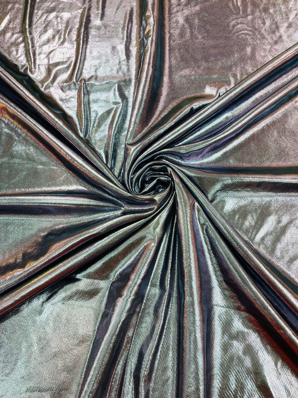 Black-Blue-Purple Metallic Lame Foil/ Polyester Fabric/Stretch Fabric/Light Weight/ 58 Inches Wide