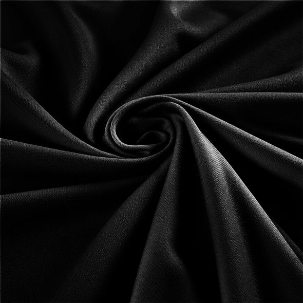 Black Stretch Crepe Scuba Techno Knit Polyester Spandex Fabric for Bows, Top Knots, Head Wraps, Clothes, Costumes, Crafts