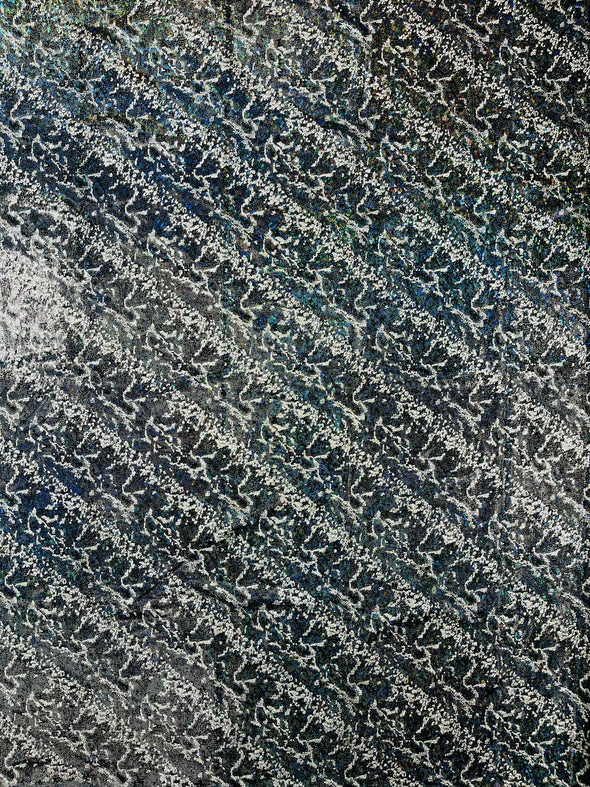 Black Shattered Glass Snake Design Nylon Spandex Fabric, 4-Way Stretch, Medium Weight, Sold by The Yard