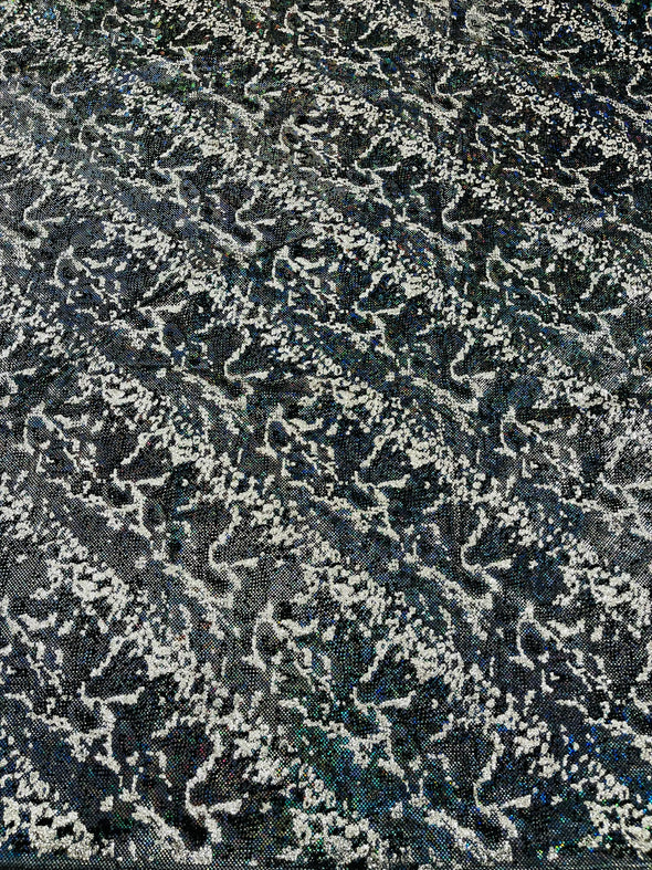 Shattered Glass Snake Design Nylon Spandex Fabric, 4-Way Stretch, Medium Weight, Sold by The Yard