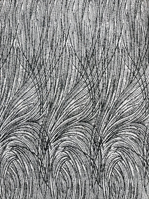 Fashion Glitter Design On A Mesh Lace Fabric/Prom.