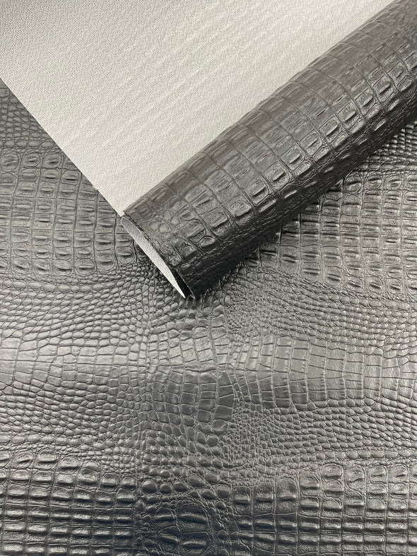 Crocodile Marine Vinyl 2 Tone Upholstery, Crocodile Skin Texture Faux Leather PVC Vinyl, 54" Wide.