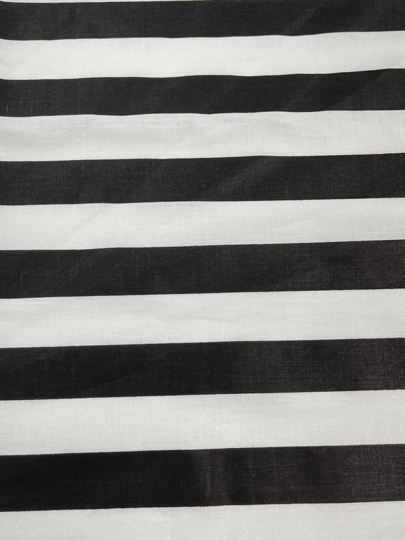 60" Wide by 1" Stripe Poly Cotton Fabric Sold By The Yard