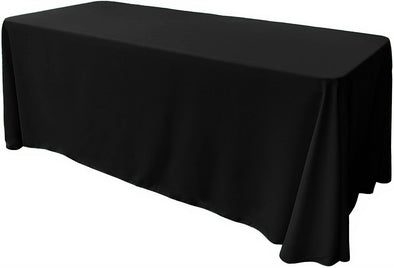 Black Rectangular Polyester Poplin Tablecloth Floor Length / Party supply
