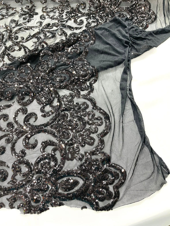 KING DAMASK SEQUIN (By The Yard)