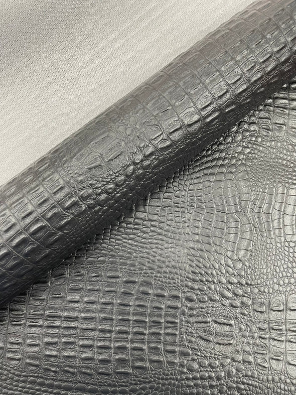 Crocodile Marine Vinyl 2 Tone Upholstery, Crocodile Skin Texture Faux Leather PVC Vinyl, 54" Wide.