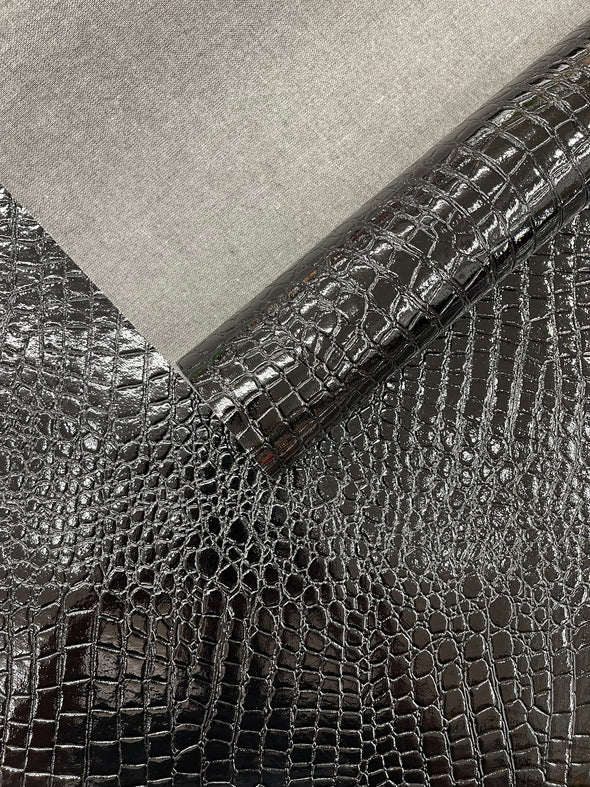 Shiny Alligator 3D Embossed Vinyl Fabric, 54" Wide Upholstery Crafting Accessories Applications.