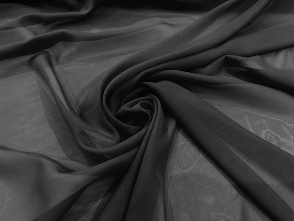 100% Polyester 58/60" Wide Soft Light Weight, Sheer, See Through Chiffon Fabric Sold By The Yard