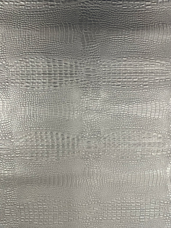 Crocodile Marine Vinyl 2 Tone Upholstery, Crocodile Skin Texture Faux Leather PVC Vinyl, 54" Wide.