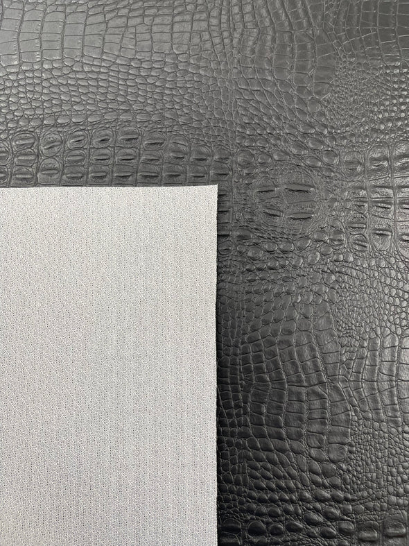Crocodile Marine Vinyl 2 Tone Upholstery, Crocodile Skin Texture Faux Leather PVC Vinyl, 54" Wide.