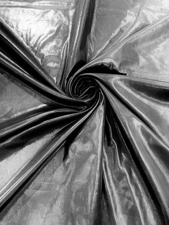 Black Metallic Lame Foil/ Polyester Fabric/Stretch Fabric/Light Weight/ 58 Inches Wide