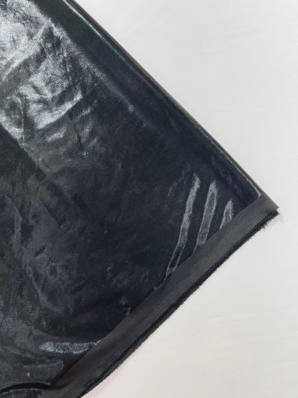 Black Metallic Lame Foil/ Polyester Fabric/Stretch Fabric/Light Weight/ 58 Inches Wide