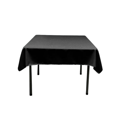 Black Square Polyester Poplin Table Overlay - Diamond. Choose Size Below