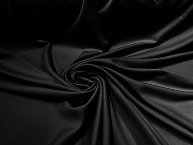 Black 59/60" Wide 100% Polyester Wrinkle Free Stretch Double Knit Scuba Fabric/cosplay/costumes