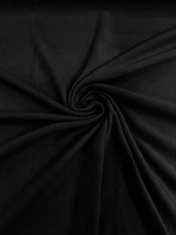 Black Solid Polar Fleece Fabric Sold by the yard 60"Wide|Antipilling 245GSM |Medium Soft Weight| Blanket Supply,DIY, Decor,Baby Blanket