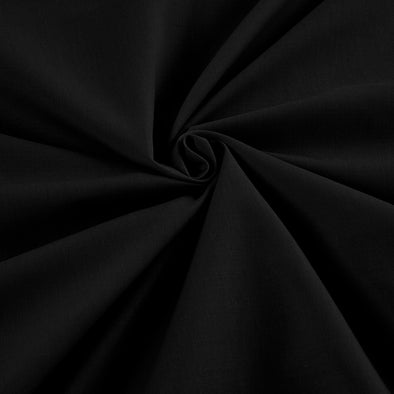 Black Wide 65% Polyester 35 Percent Solid Poly Cotton Fabric for Crafts Costumes Decorations-Sold by the Yard