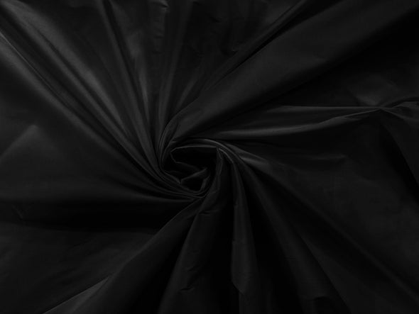 Black 100% Polyester Imitation Silk Taffeta Fabric 55" Wide/Costume/Dress/Cosplay/Wedding
