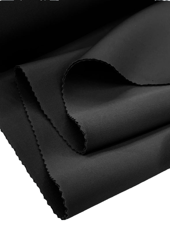 Black Neoprene Scuba Super Techno Fabric, 2mm Thick, Solid Colors, Sold by The Yard.