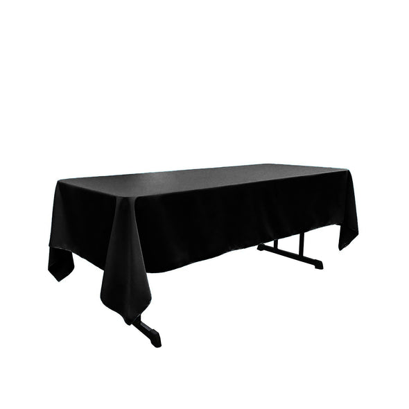 Black Rectangular Polyester Poplin Tablecloth / Party Supply
