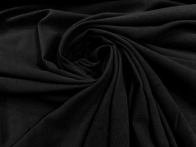 Black Cotton Gauze Fabric Wide Crinkled Lightweight Sold by The Yard